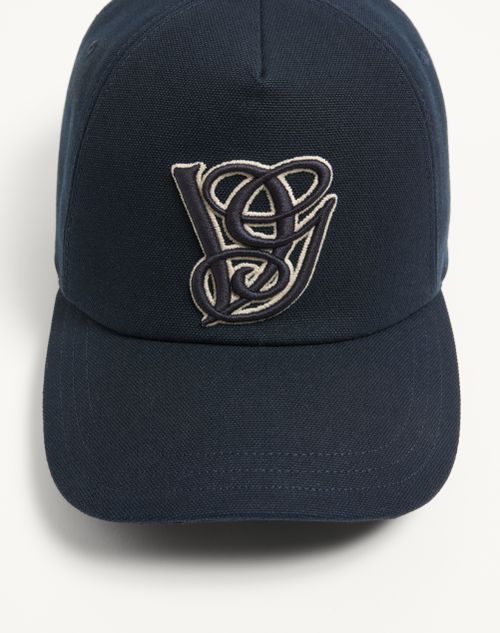 Valentino Garavani - Valentino Garavani Cotton Baseball Cap With Embroidery - Blue - Man - Hats And Gloves